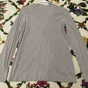 women’s long sleeve T medium beige with light brown floral print.